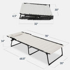 Extra Wide Padded Patio Chaise Lounge Chair, Portable Recliner 8 Positions