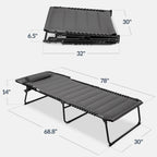 Extra Wide Padded Patio Chaise Lounge Chair, Portable Recliner 8 Positions