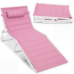 Extra Wide Padded Patio Chaise Lounge Chair, Portable Recliner 8 Positions