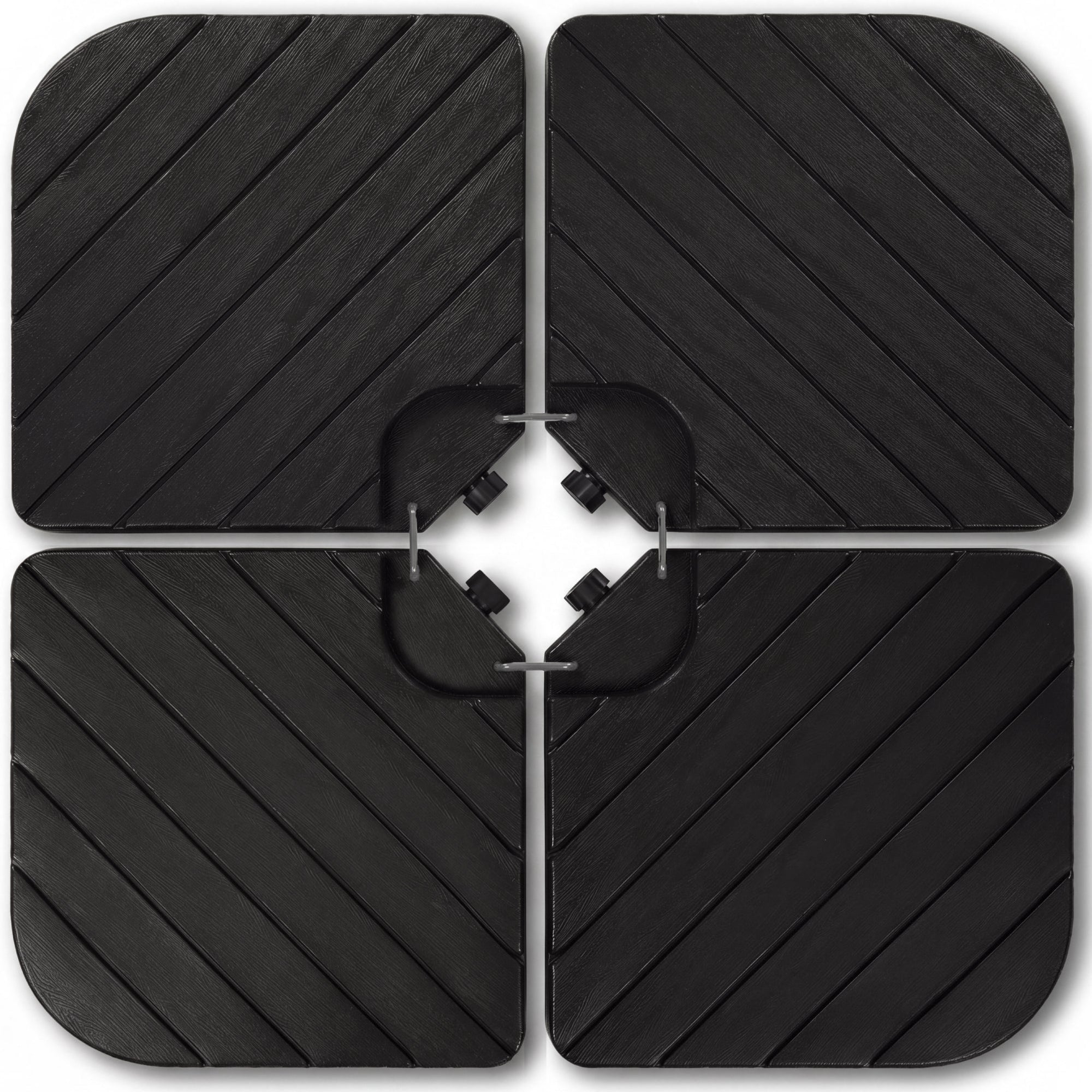4-Piece Cantilever Umbrella Base Weight Set, Wood Grain Finish