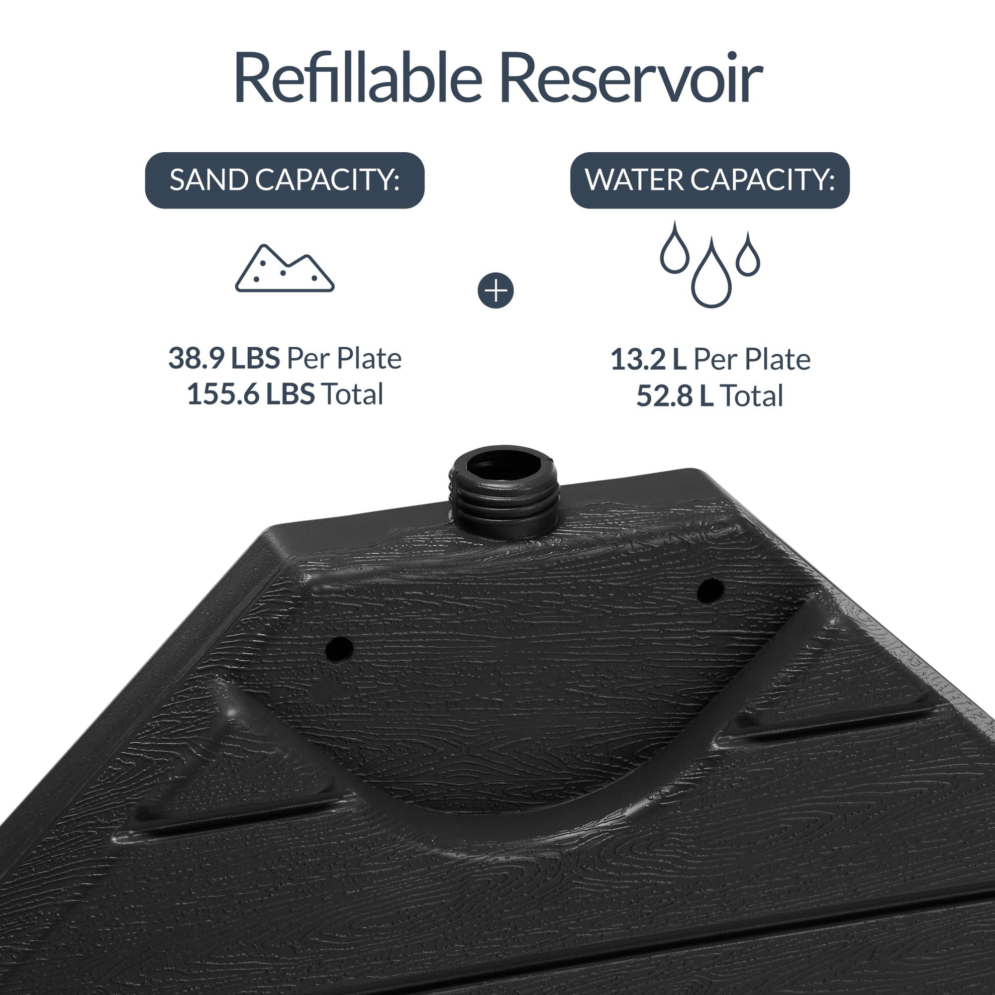 4-Piece Cantilever Umbrella Base Weight Set, Wood Grain Finish