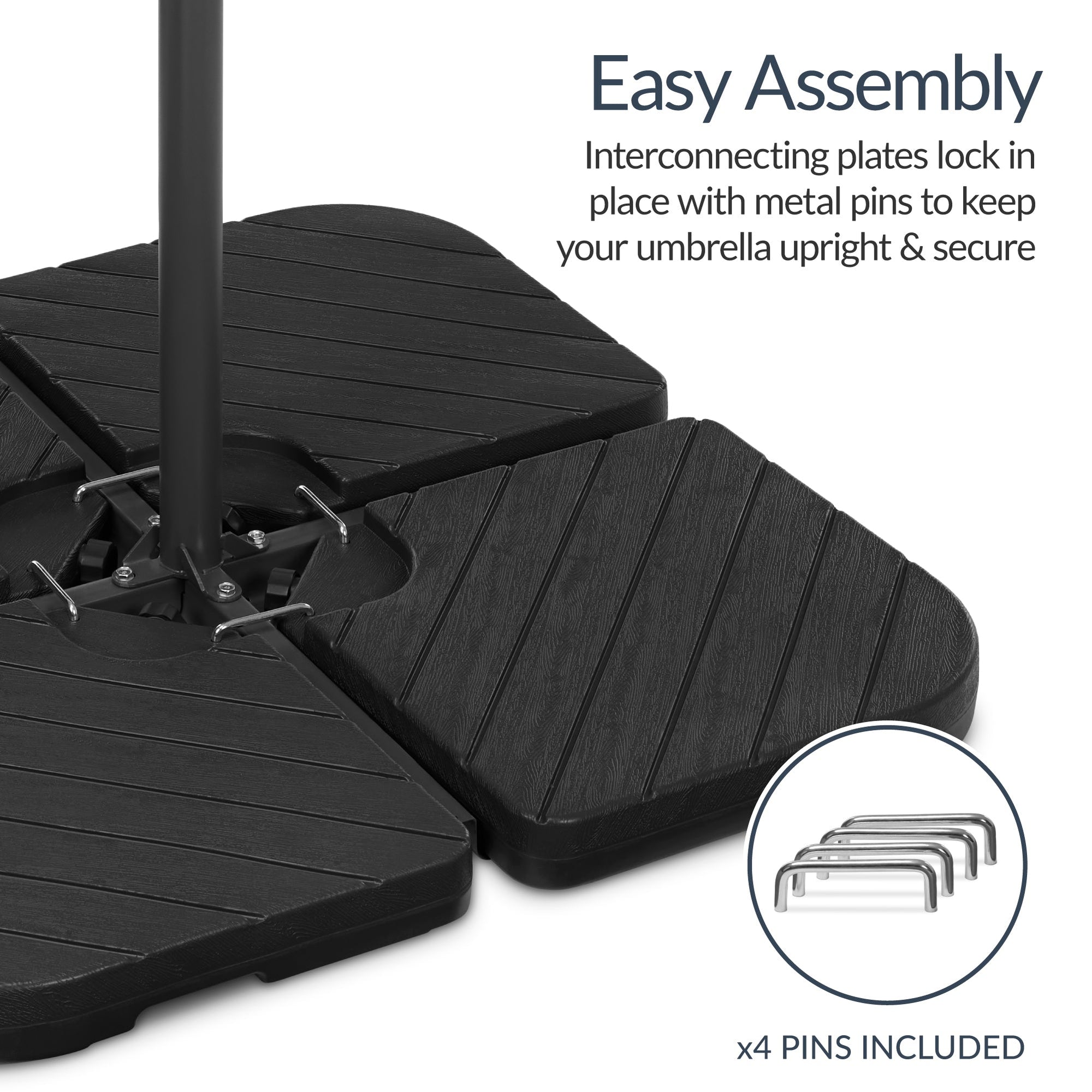 4-Piece Cantilever Umbrella Base Weight Set, Wood Grain Finish