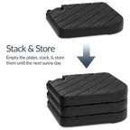 4-Piece Cantilever Umbrella Base Weight Set, Wood Grain Finish