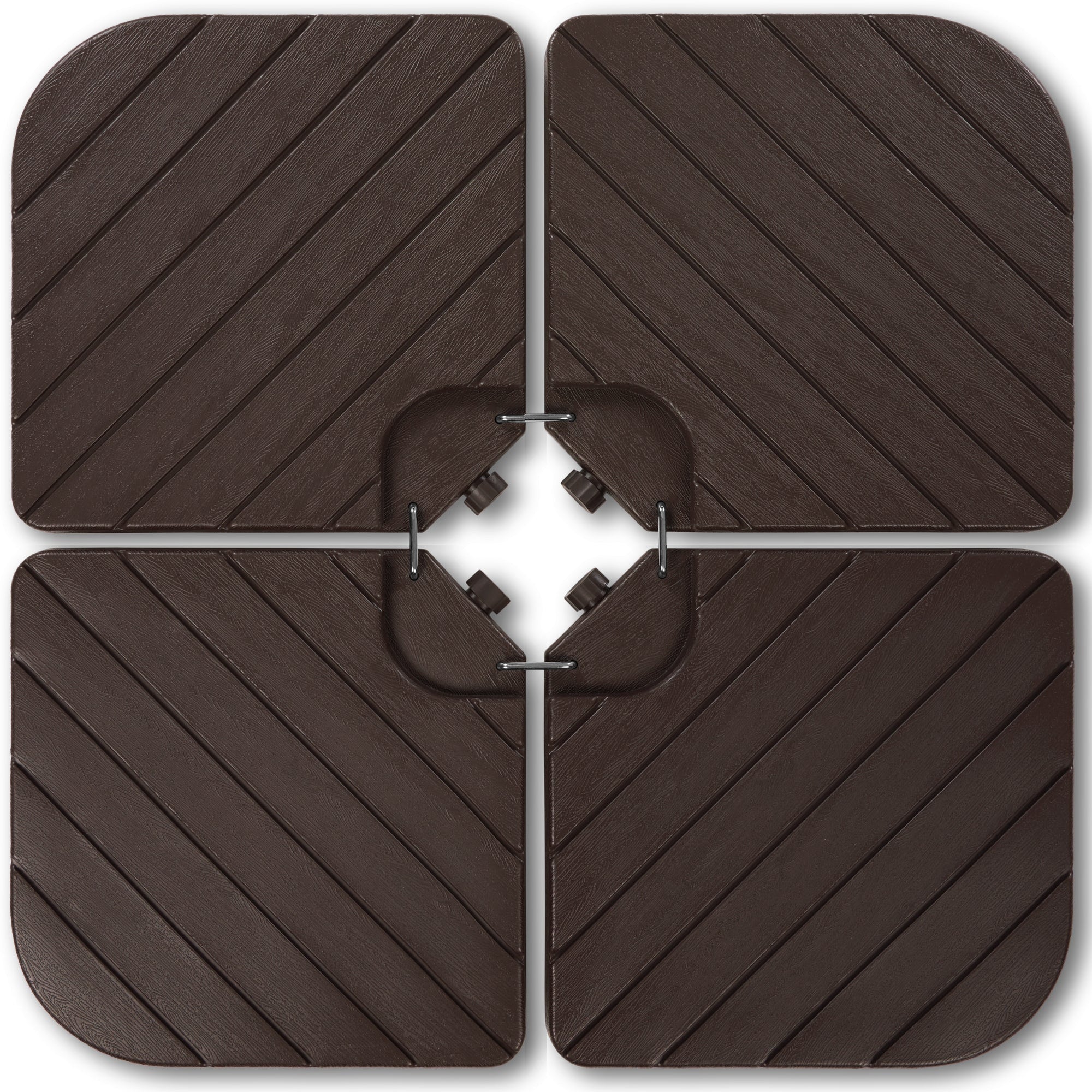 4-Piece Cantilever Umbrella Base Weight Set, Wood Grain Finish