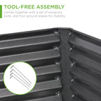 Outdoor Metal Raised Garden Bed for Vegetables, Flowers, Herbs - 6x3x2ft