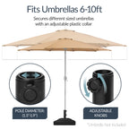 Plastic Patio Umbrella Base Pole Holder Accessory w/ Adjustable Knob