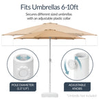 Plastic Patio Umbrella Base Pole Holder Accessory w/ Adjustable Knob