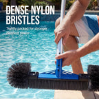 20" Pool Brush with 9 ft Aluminum Pole  Pool Wall & Floor Cleaning Set