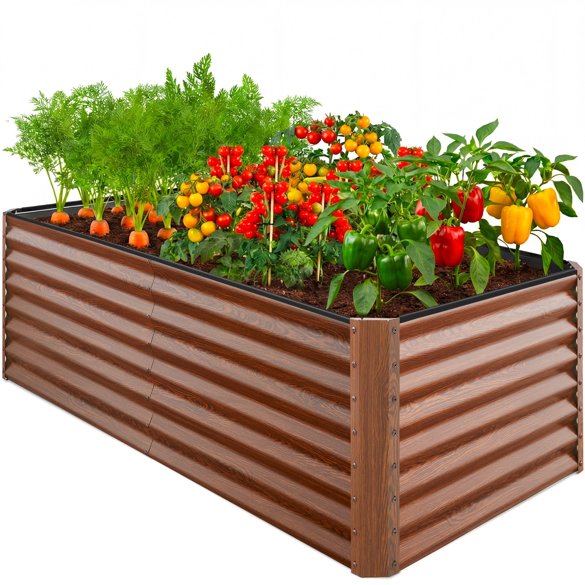 Outdoor Metal Raised Garden Bed for Vegetables, Flowers, Herbs - 6x3x2ft