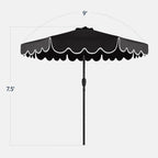 9ft Patio Market Umbrella, Scallop Trim, UV-Fade-Resistant, Crank & Tilt