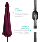 Outdoor Steel Market Patio Umbrella Decoration w/ Tilt, Crank Lift - 10ft