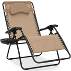 Oversized Reclining Zero Gravity Chair Lounger w/ Cup Holder, Pillow