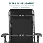 Oversized Reclining Zero Gravity Chair Lounger w/ Cup Holder, Pillow