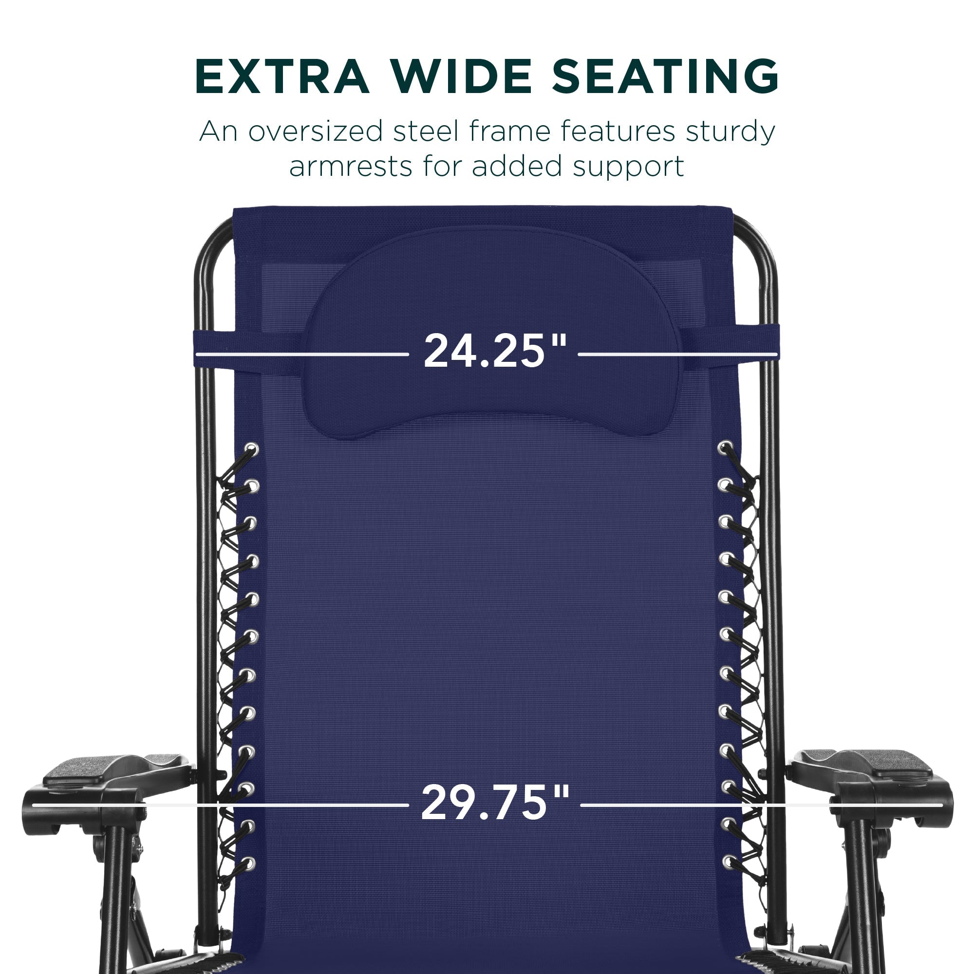 Oversized Reclining Zero Gravity Chair Lounger w/ Cup Holder, Pillow