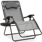 Oversized Reclining Zero Gravity Chair Lounger w/ Cup Holder, Pillow