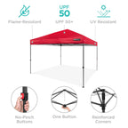 One-Person Setup Instant Pop Up Canopy w/ Case, 4 Weight Bags - 10x10ft