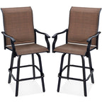 Set of 2 Swivel Barstools w/ 360 Rotation, All-Weather Mesh