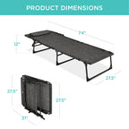 Portable Patio Chaise Lounge Chair Outdoor Recliner w/ Pillow