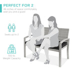 2-Person Wicker Porch Bench for Outdoor, Garden w/ 700lb Capacity - 47in