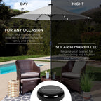 Outdoor Solar Patio Umbrella w/ Push Button Tilt, Crank Lift - 7.5ft