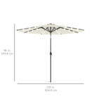 Solar LED Lighted Patio Umbrella w/ Tilt Adjustment, UV-Resistant - 10ft