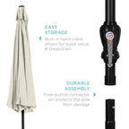 Outdoor Steel Market Patio Umbrella Decoration w/ Tilt, Crank Lift - 10ft