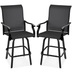 Set of 2 Swivel Barstools w/ 360 Rotation, All-Weather Mesh