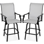 Set of 2 Swivel Barstools w/ 360 Rotation, All-Weather Mesh