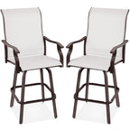 Set of 2 Swivel Barstools w/ 360 Rotation, All-Weather Mesh