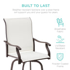Set of 2 Swivel Barstools w/ 360 Rotation, All-Weather Mesh