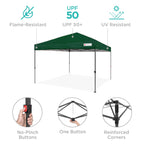 One-Person Setup Instant Pop Up Canopy w/ Case, 4 Weight Bags - 10x10ft