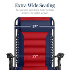 Oversized Padded Zero Gravity Chair, Folding Recliner w/ Headrest, Side Tray