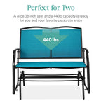 2-Person Patio Loveseat Swing Glider, Bench Rocker w/ Armrests