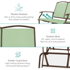 2-Person Patio Loveseat Swing Glider, Bench Rocker w/ Armrests