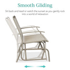 2-Person Patio Loveseat Swing Glider, Bench Rocker w/ Armrests