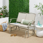 2-Person Patio Loveseat Swing Glider, Bench Rocker w/ Armrests