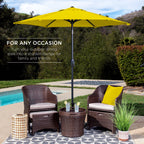 Outdoor Market Patio Umbrella w/ Push Button Tilt, Crank Lift - 7.5ft