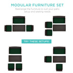 4-Piece Outdoor Wicker Conversation Patio Set w/ 4 Seats, Glass Table Top