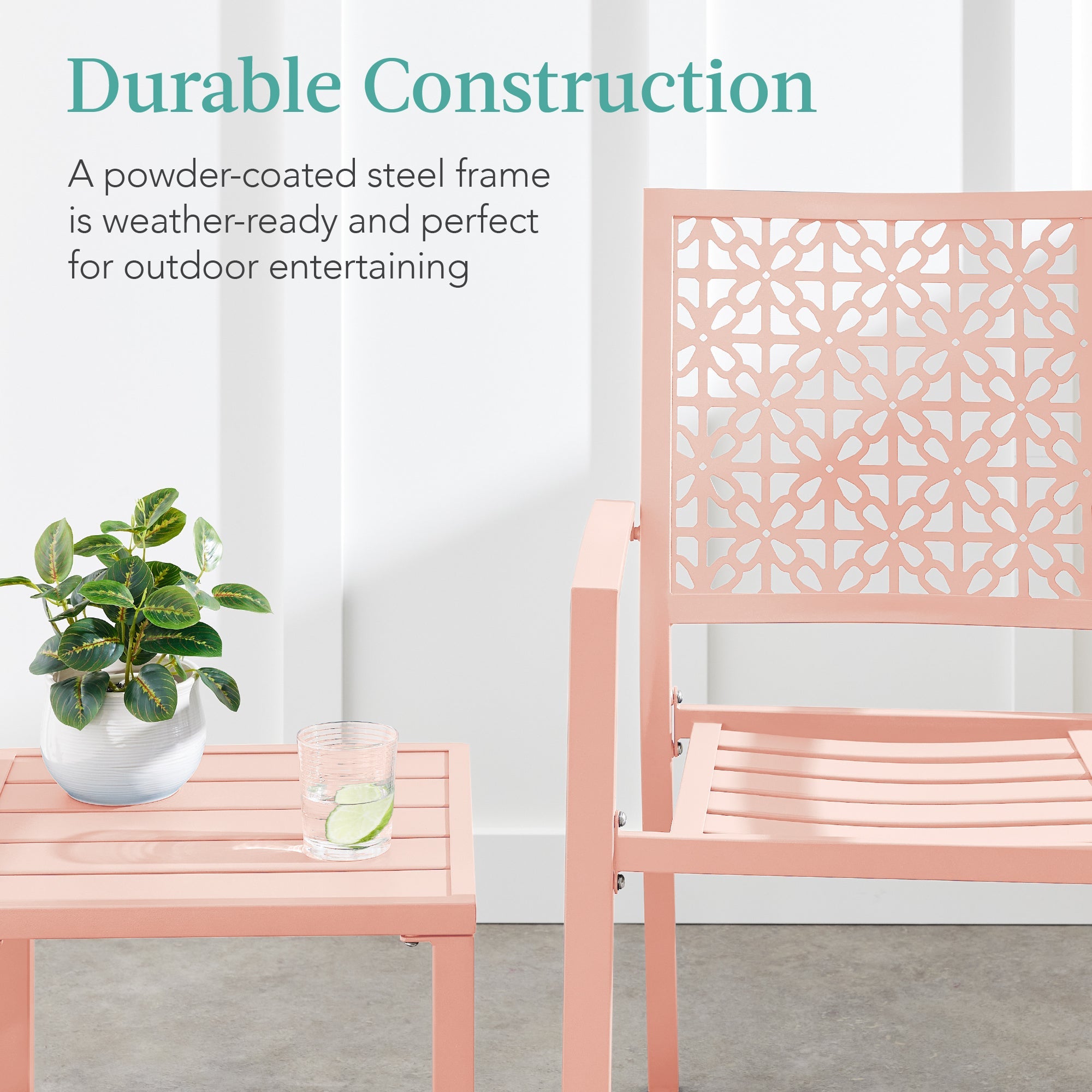 3-Piece Stackable Steel Outdoor Conversation Bistro Set