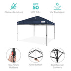 One-Person Setup Instant Pop Up Canopy w/ Case, 4 Weight Bags - 8x8ft