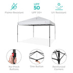 One-Person Setup Instant Pop Up Canopy w/ Case, 4 Weight Bags - 8x8ft