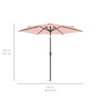 Outdoor Steel Market Patio Umbrella Decoration w/ Tilt, Crank Lift - 10ft