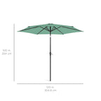 Outdoor Steel Market Patio Umbrella Decoration w/ Tilt, Crank Lift - 10ft