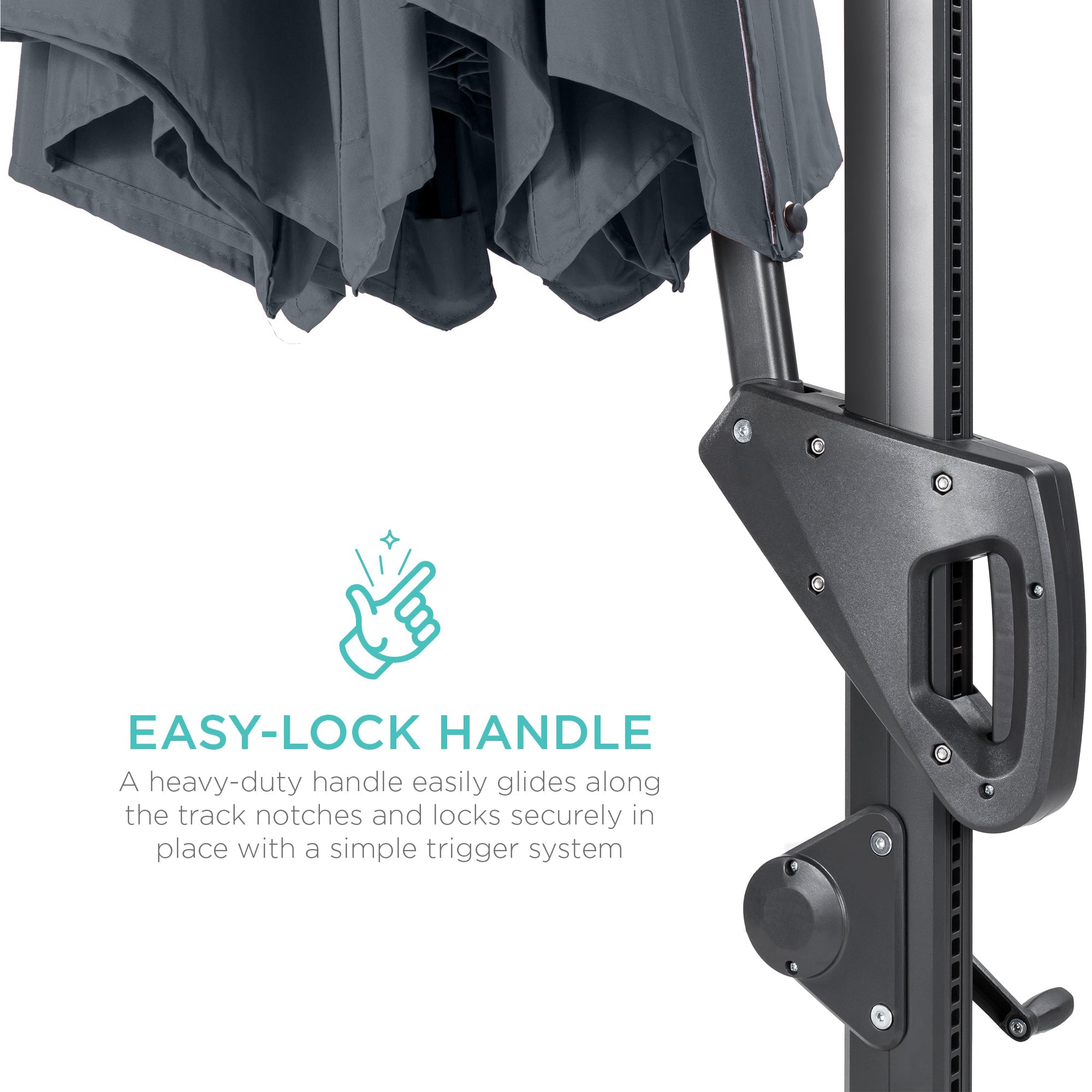 360-Degree Solar LED Cantilever Offset Patio Umbrella w/ Tilt - 10ft