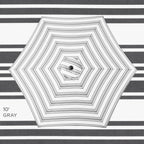 Outdoor Steel Striped Market Patio Umbrella w/ Tilt, Crank Lift - 10ft