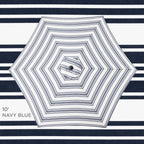 Outdoor Steel Striped Market Patio Umbrella w/ Tilt, Crank Lift - 10ft