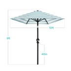 Outdoor Steel Striped Market Patio Umbrella w/ Tilt, Crank Lift - 10ft