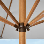 Square Solar LED Lighted Patio Umbrella w/ Woodgrain Pattern - 9ft
