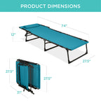 Portable Patio Chaise Lounge Chair Outdoor Recliner w/ Pillow