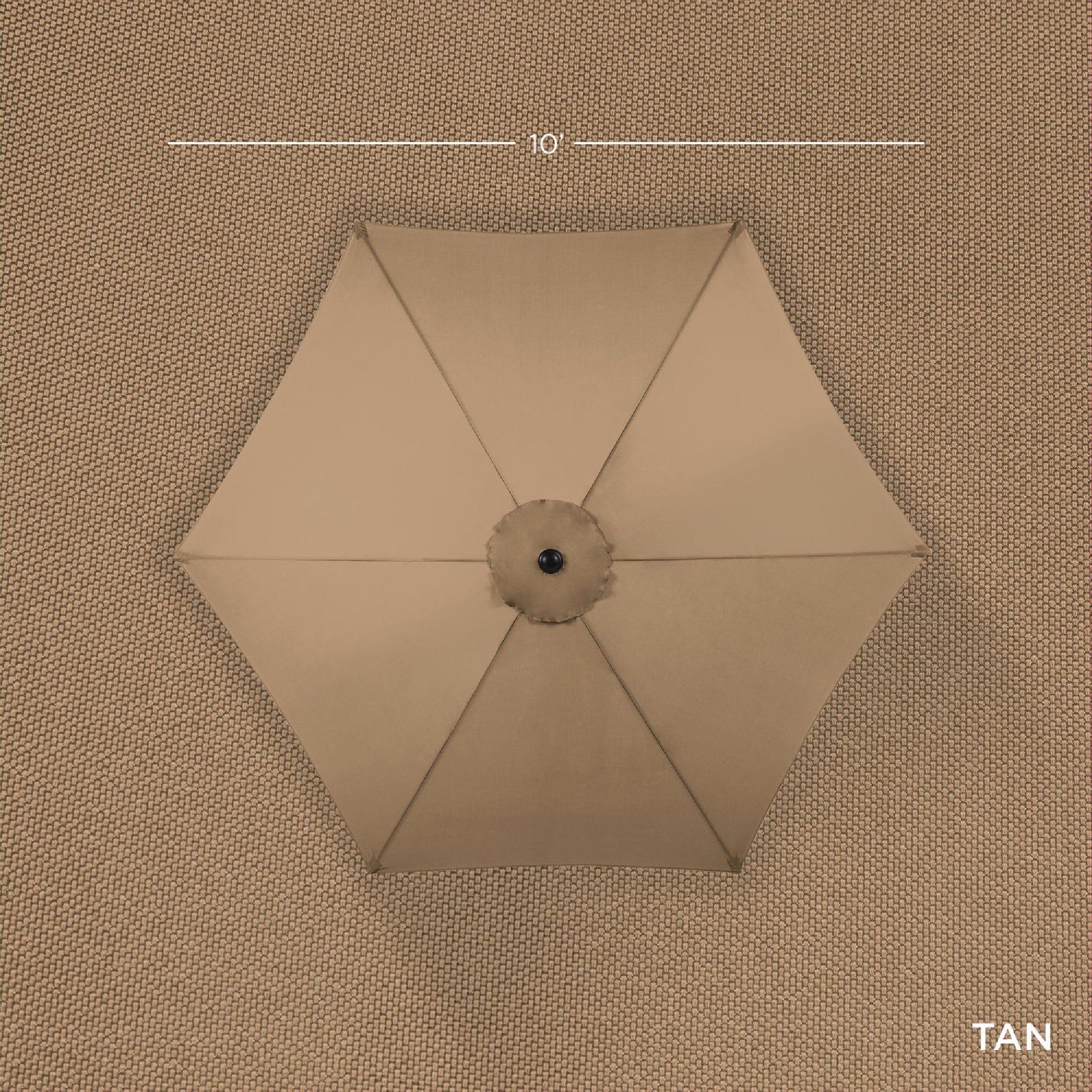 Outdoor Woodgrain Pattern Patio Umbrella Decoration w/ Tilt, Crank - 10ft